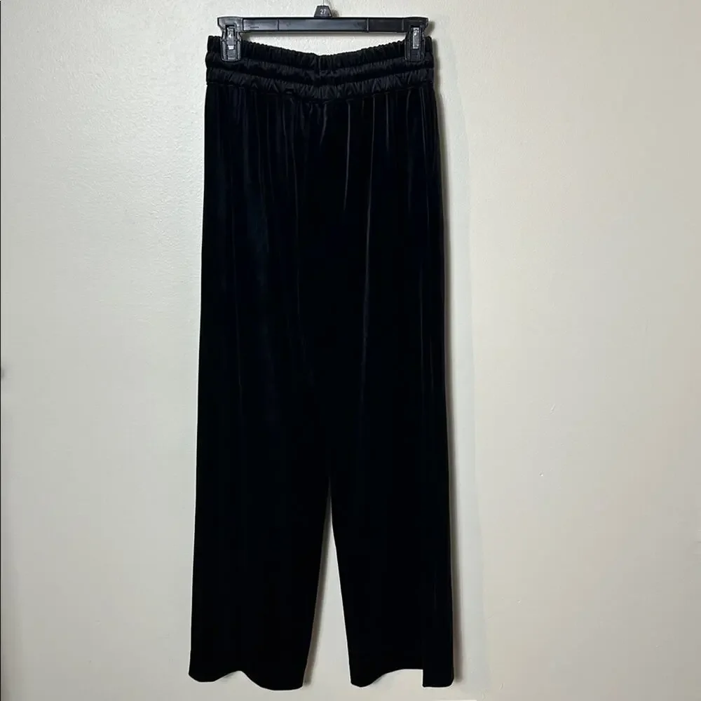 All Saints Tyler black velvet velour drawstring pull on trousers pants NEW, 10